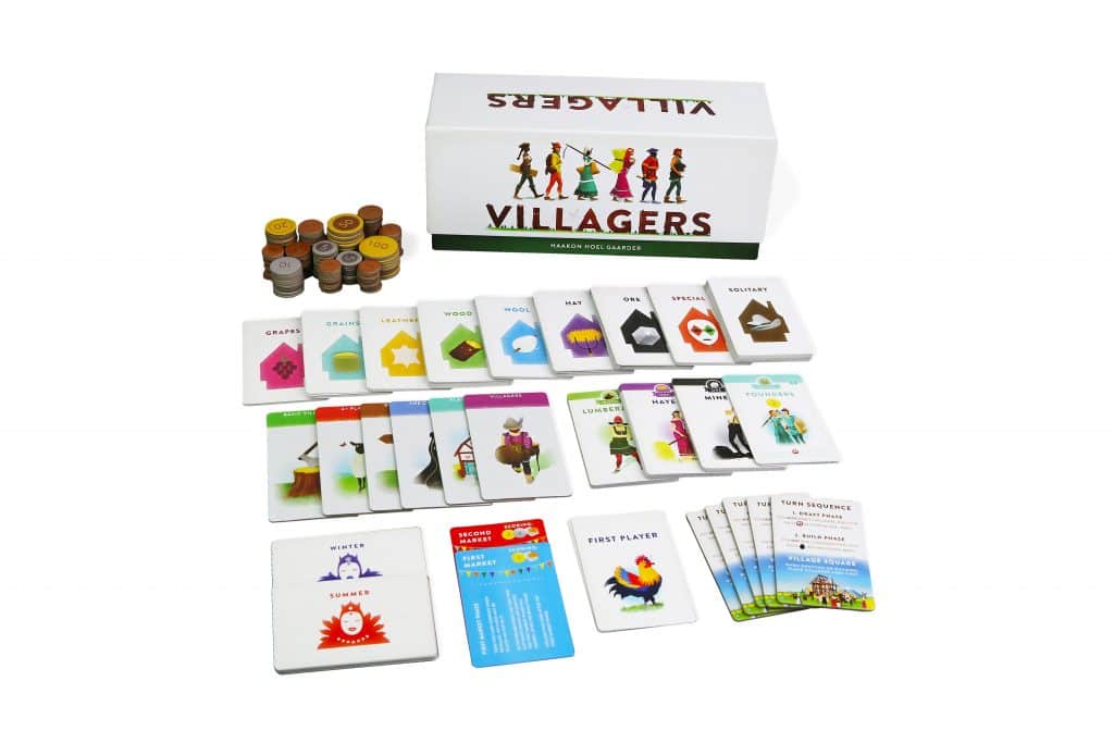 Villagers Board Card discount Game 1st Edition Wooden Coin Chest Kickstarter Expansion